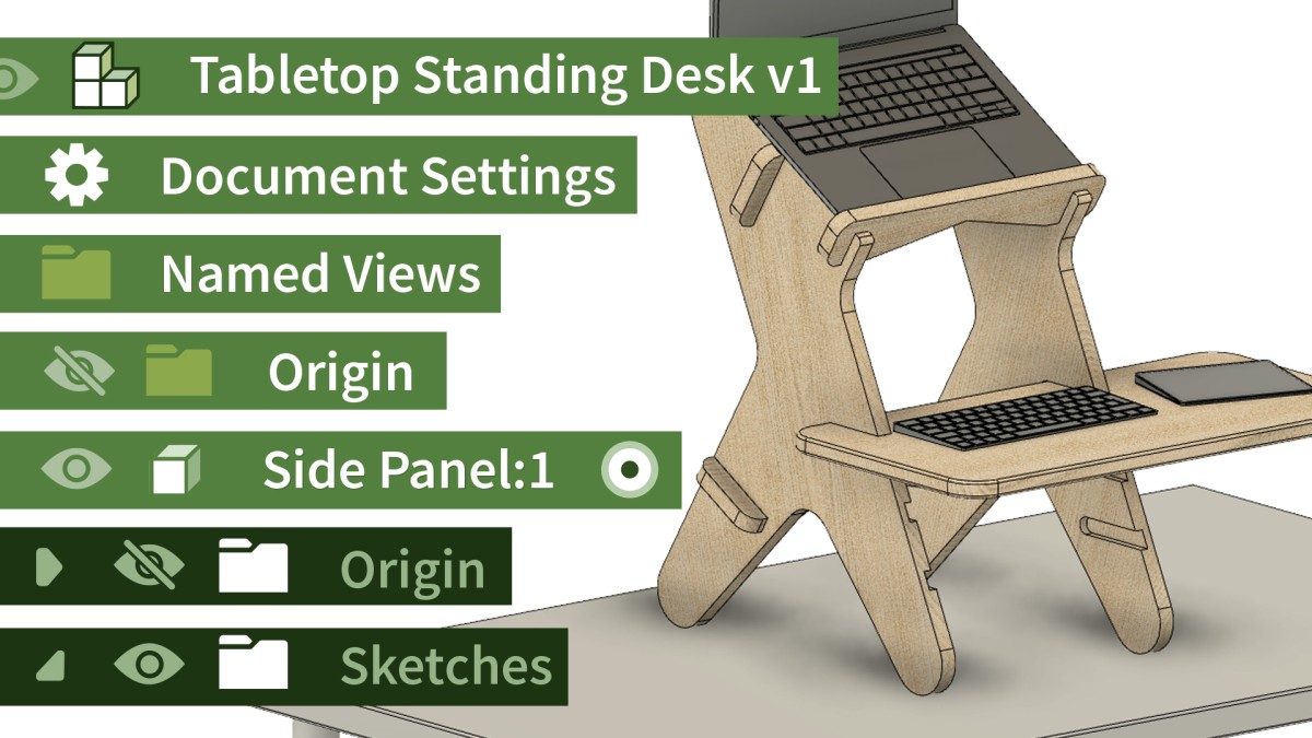 Fusion 360: یک میز ایستاده پارامتریک طراحی کنید